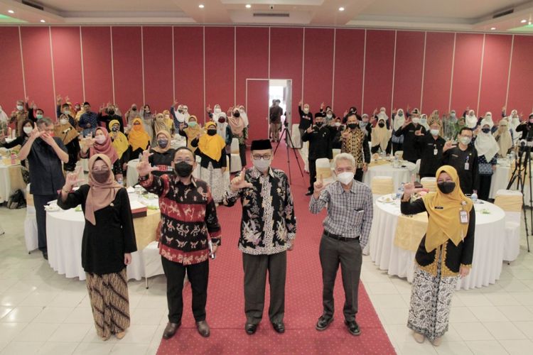 Workshop Kondisi Kesehatan Dalam Rangka Akselerasi Pembelajaran Tatap Muka (PTM) Terbatas di Kota Tegal, Jawa Tengah, Kamis (15/10/2021).