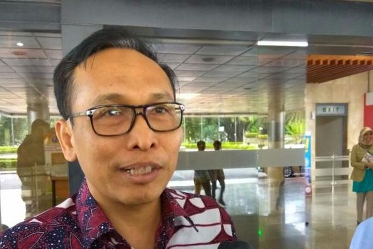 Direktur Utama PT Garuda Indonesia (Persero) Tbk Arif Wibowo di Kementerian BUMN, Jakarta, Selasa (24/1/2017).