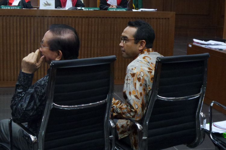 Mantan pimpinan Komisi II DPR, Taufik Efendi dan Teguh Juwarno, bersaksi di Pengadilan Tipikor Jakarta, Kamis (23/3/2017).