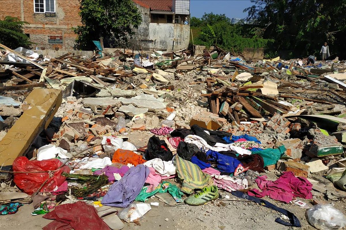 Lahan hasil gusuran perumahan warga di Jalan Bougenville Raya RT 001 RW 011, Jakasampurna, Bekasi Barat.