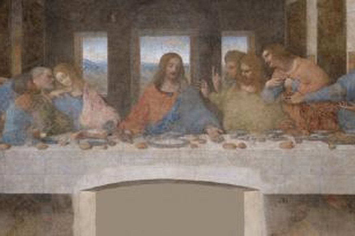 Perjamuan terakhir seperti dilukiskan oleh Leonardo Da Vinci. Penelitian terbaru mengungkap bahwa ilustrasi perjamuan terakhir dalam lukisan Da Vinci tersebut kurang tepat. 