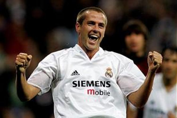 Penyerang Inggris, Michael Owen saat masih berseragam Real Madrid. 