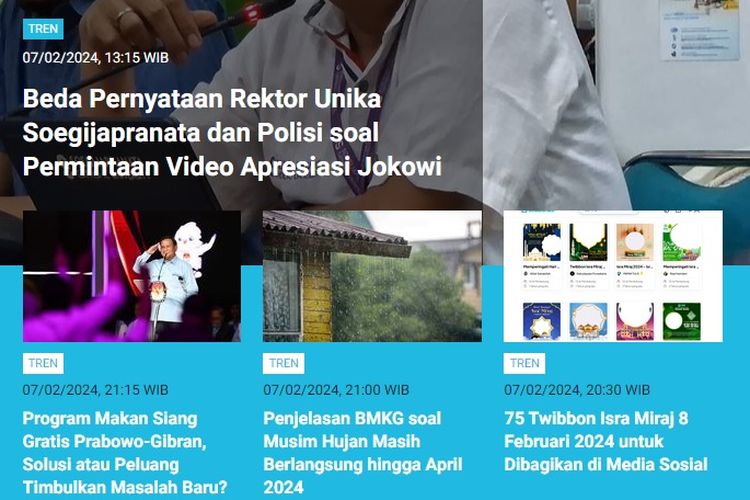 Populer Tren Rabu (7/2/2024): Beda pernyataan Rektor Unika Soegijapranata dan polisi soal permintaan video apresiasi terhadap Jokowi.