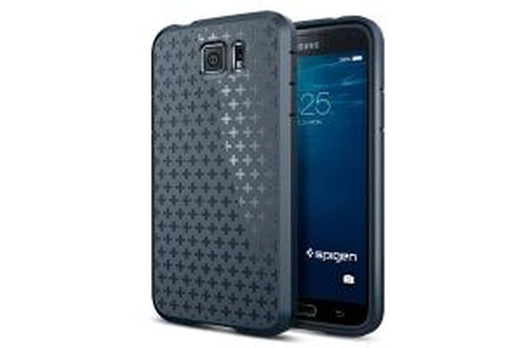 Render grafis Galaxy S6 oleh pabrikan pembuat aksesoris smartphone, Spigen di situs Amazon.com