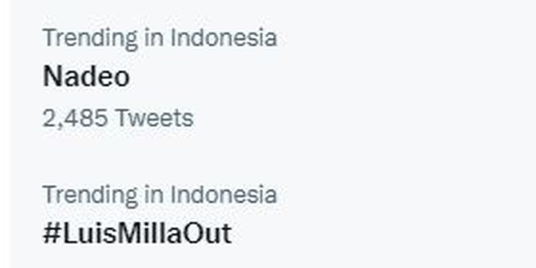 Tagar #LuisMillaOut sempat trending di Twitter ketika Persib Bandung kalah dari Bali United pada laga pekan keenam Liga 1, Selasa (23/8/2022). Luis Milla sudah diperkenalkan sebagai pelatih baru Persib, tetapi belum bisa mendampingi skuad Maung Bandung bertanding.