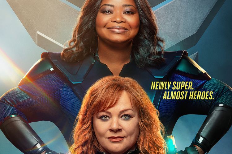 Melissa McCarthy dan Octavia Spencer dalam poster Thunder Force.