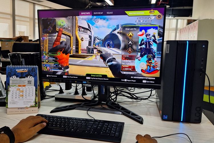 Tampilan dari Lenovo LOQ Tower 17IRB8 mampu menyuguhkan performa gaming yang lancar, meski digunakan untuk game berat. 