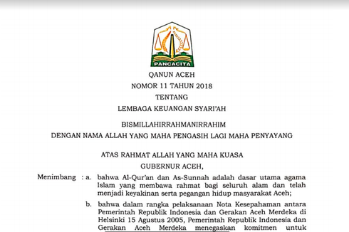 9 Hal yang Perlu Diketahui soal Qanun Aceh tentang Lembaga Keuangan Syariah