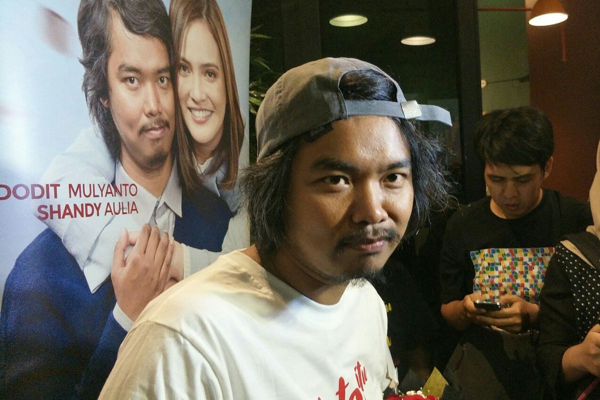 Dodit Mulyanto dalam jumpa pers film Cinta Itu Buta di kawasan Epicentrum, Kuningan, Jakarta Selatan, Senin (7/10/2019).