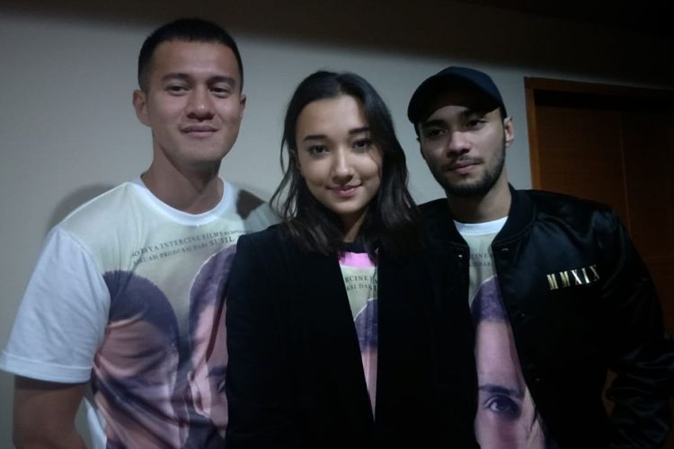 Herjunot Ali, Carissa Perusset dan Refal Hady saat Meet and Great Film Antalogi Rasa di XXI Blok M Square, Jakarta Selatan, Sabtu (16/2/2019). 