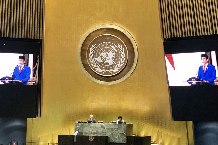 President Joko Widodo addressed a high-level meeting of the United Nations General Assembly for the first time via prerecorded message during the celebrations of the 75th anniversary of the worlds preeminent international institution on Wednesday, September 23.  