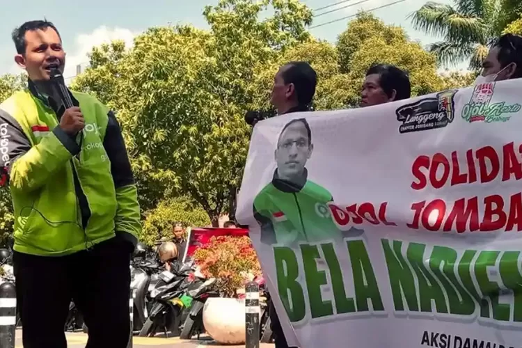 Nadiem Makarim Dituntut 18 Tahun Penjara, Ratusan Ojol Jombang Gelar Aksi Damai Bela Eks Mendikbudristek