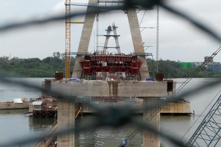 Kondisi terkini Jembatan Pulau Balang, Kamis (3/10/2019).