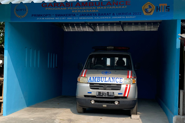 Garasi Ambulans Primkopti Swakerta Semanan setelah direnovasi.