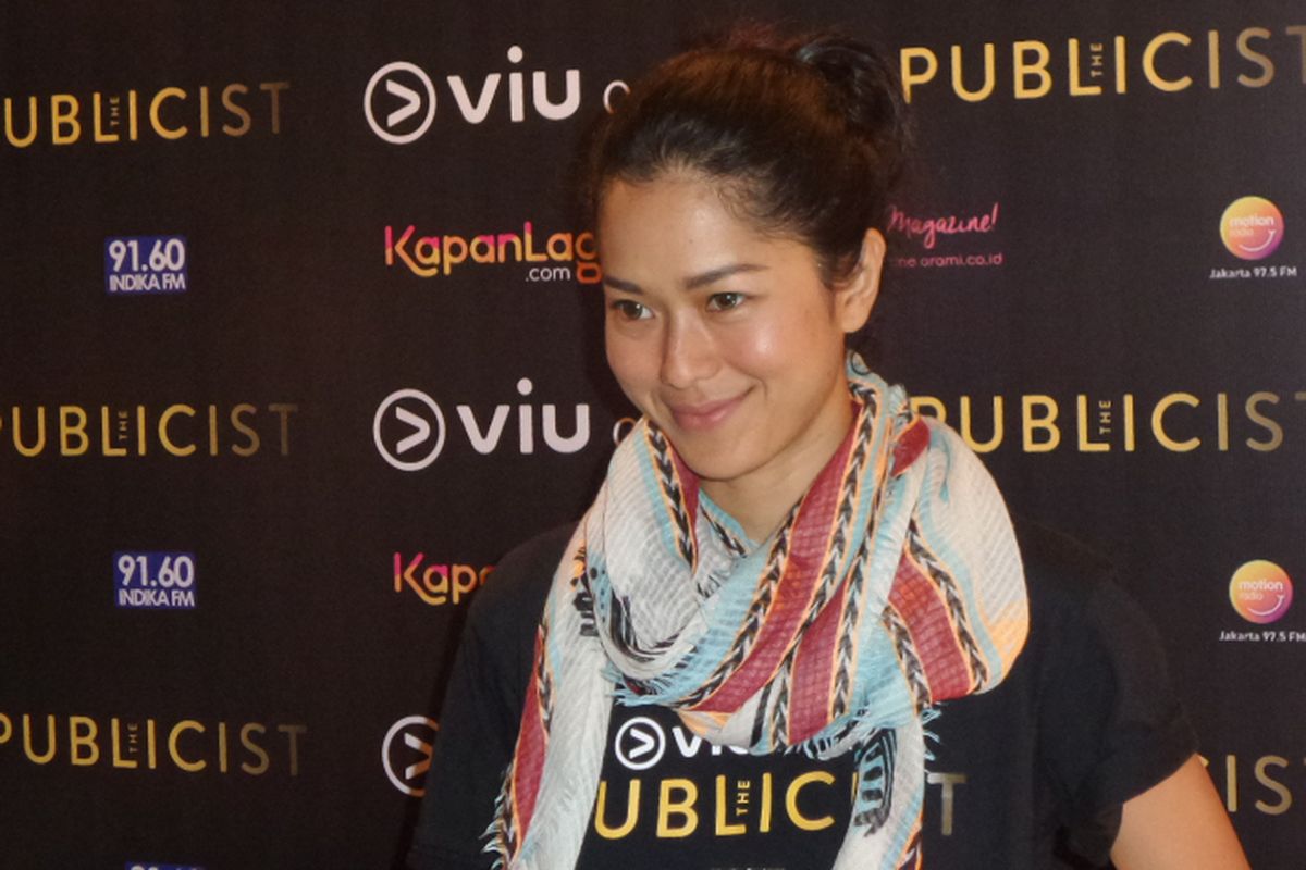 Prisia Nasution ketika menghadiri acara perilisan serial The Publicist di CGV Grand Indonesia, Thamrin, Jakarta Pusat, Rabu (22/11/2017).