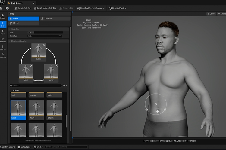 Tampilan fitur MetaHuman Animator di aplikasi Unreal Engine 5.6.
