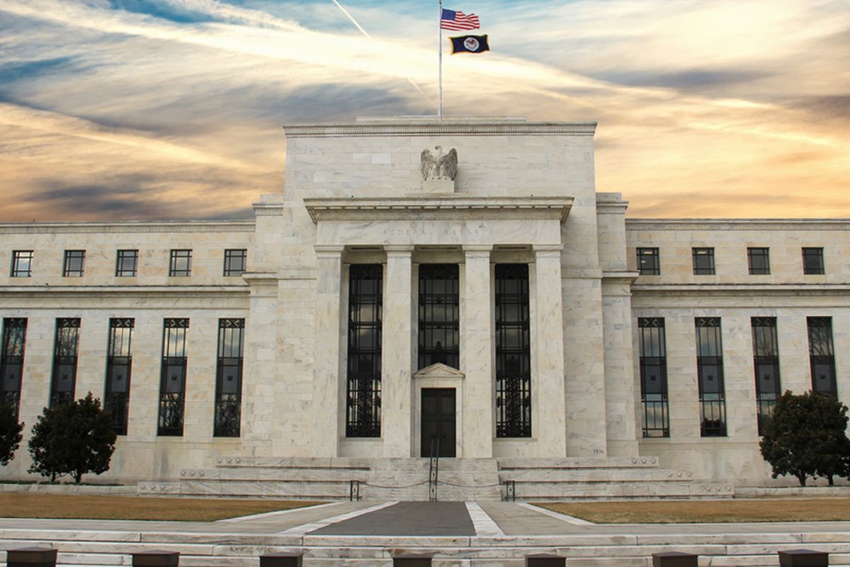 Ilustrasi gedung bank sentral Amerika Serikat (AS) Federal Reserve. 