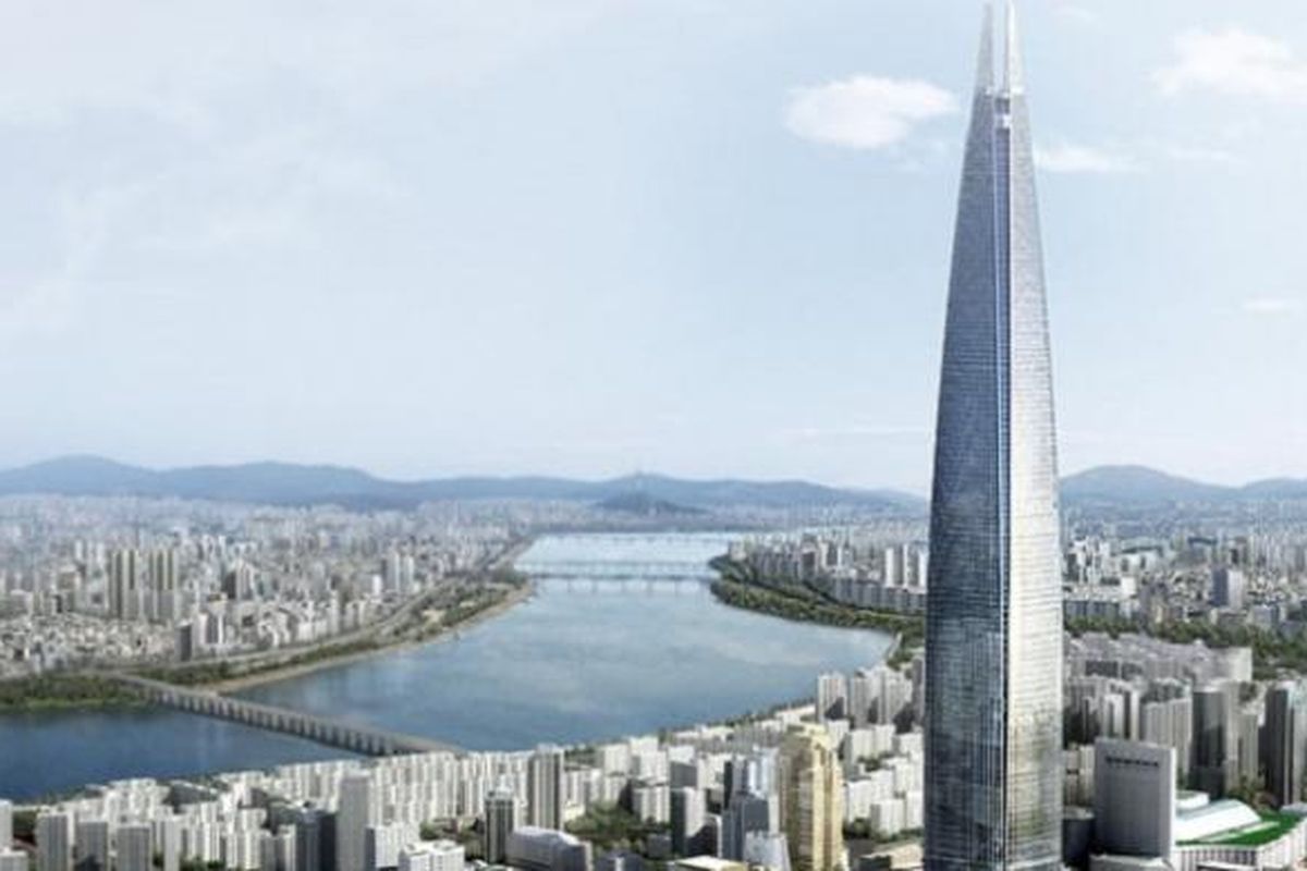 Lotte World Tower, Seoul, Korea Selatan.