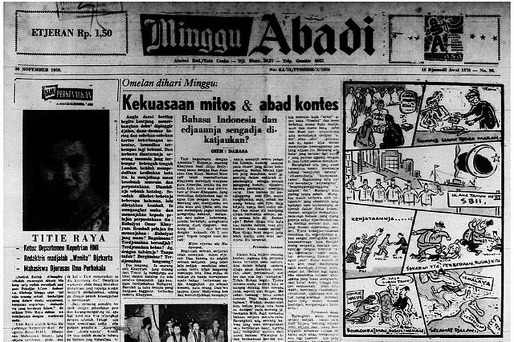 Surat kabar Abadi edisi 30 November 1958
