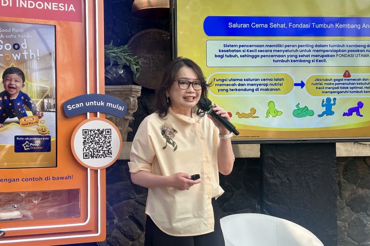 Dokter Spesialis Anak-Konsultan Gastrohepatologi, dr. Frieda Handayani Kawanto, Sp.A, Subsp. GH (K) dalam Diskusi Media ‘Monitor Kesehatan Pencernaan Anak dengan Bebeclub AI Poop Tracker’, Kamis (2/4/2026).