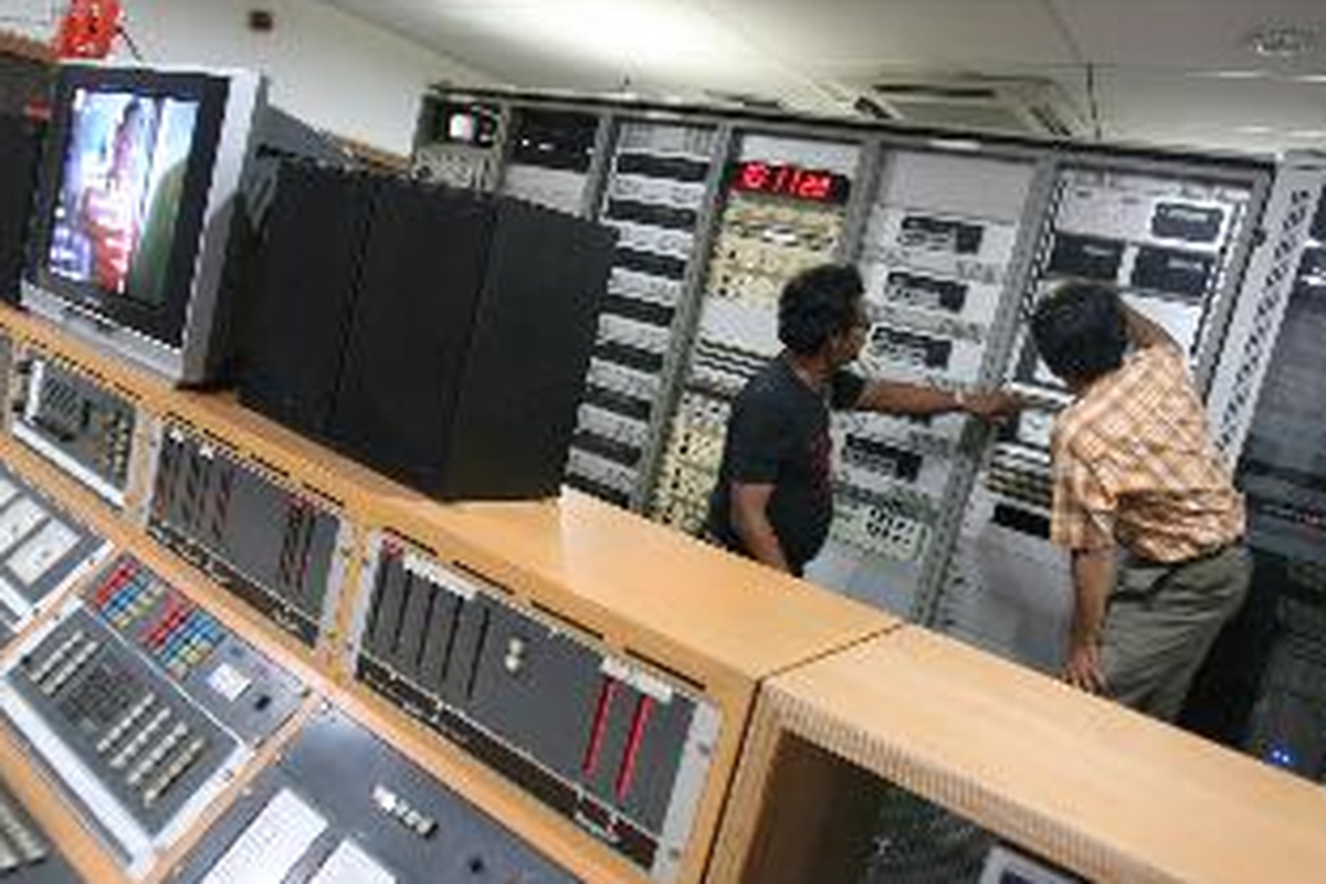 Master control room at Radio Republik Indonesias (RRI) main office in Jakarta