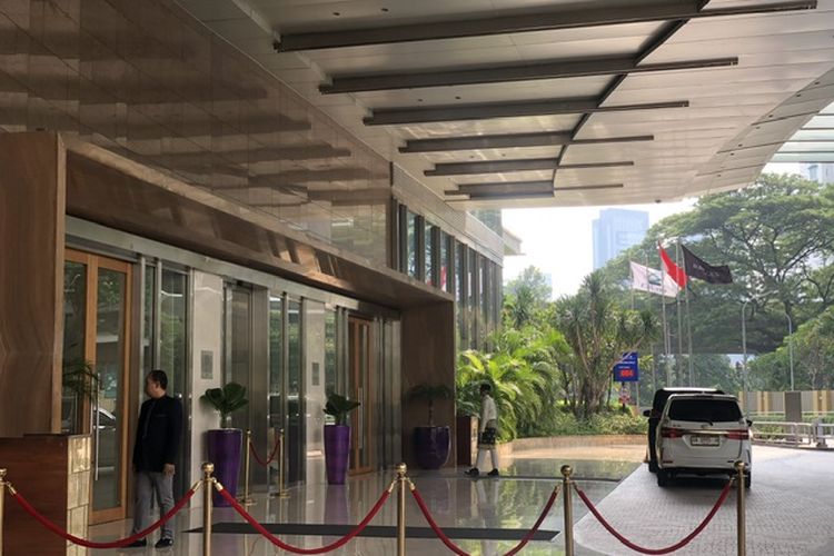 Suasana akad nikah Mahalini dan Rizky Febian di Hotel Rafles, Kuningan, Jakarta Selatan, Jumat (10/5/2024).(Kompas.com/Cynthia Lova)