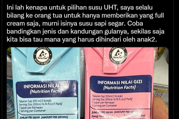 Foto Viral Soal Kandungan Gula Susu Uht Berapa Konsumsi Gula Yang Ideal 0579