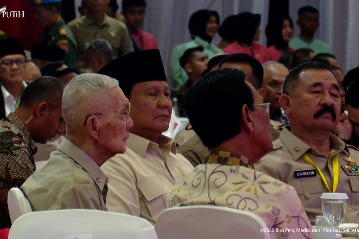 Prabowo Hadiri Halal Bihalal Purnawirawan TNI, Langsung Duduk di Samping Try Sutrisno