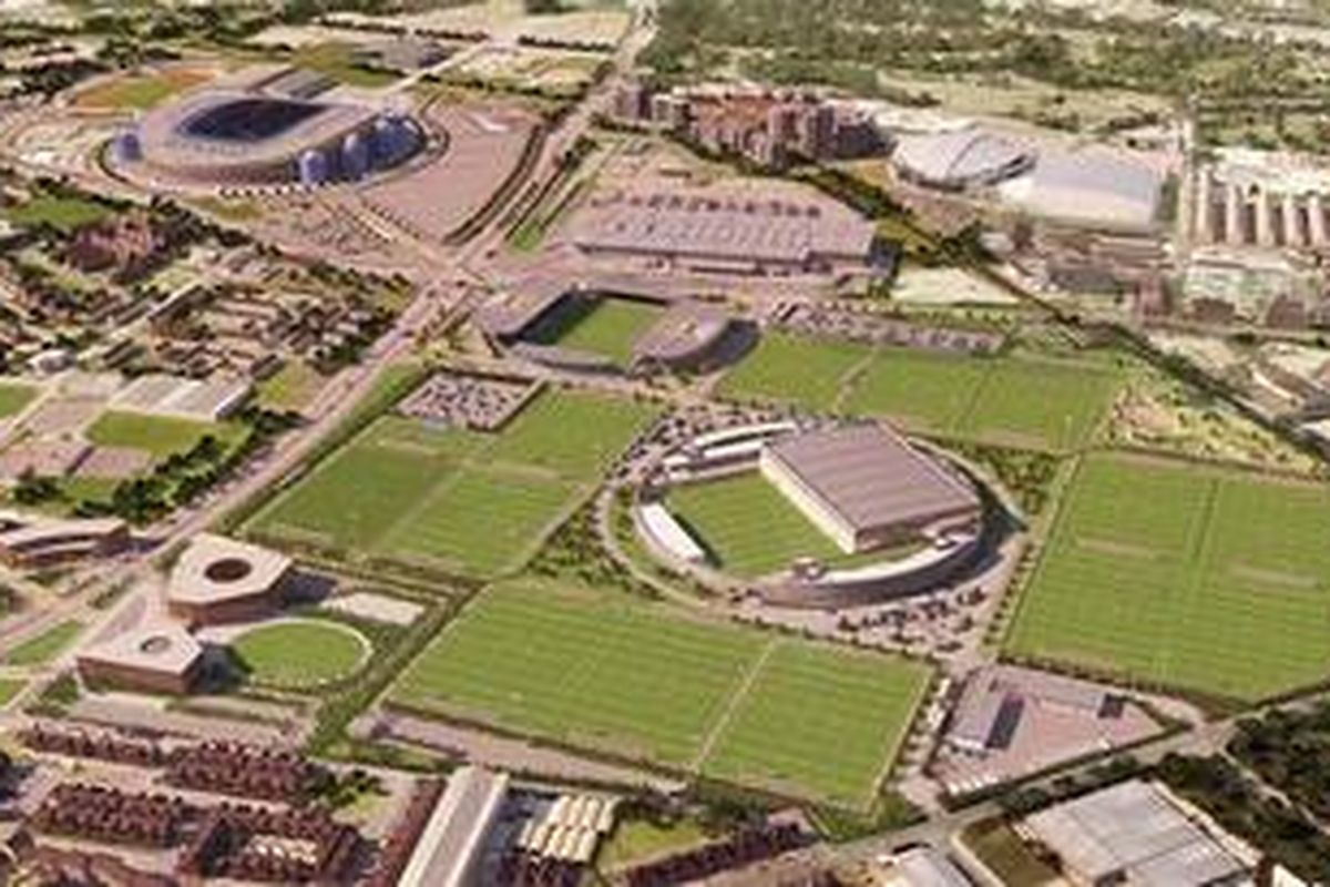 Rancangan kompleks latihan supermegah milik Manchester City yang direncanakan rampung pada 2014.