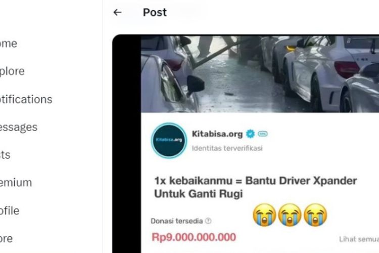 Ramai soal Pemilik Xpander Tabrak Porsche Disebut Lakukan Galang Dana, Ini Penjelasan Kitabisa