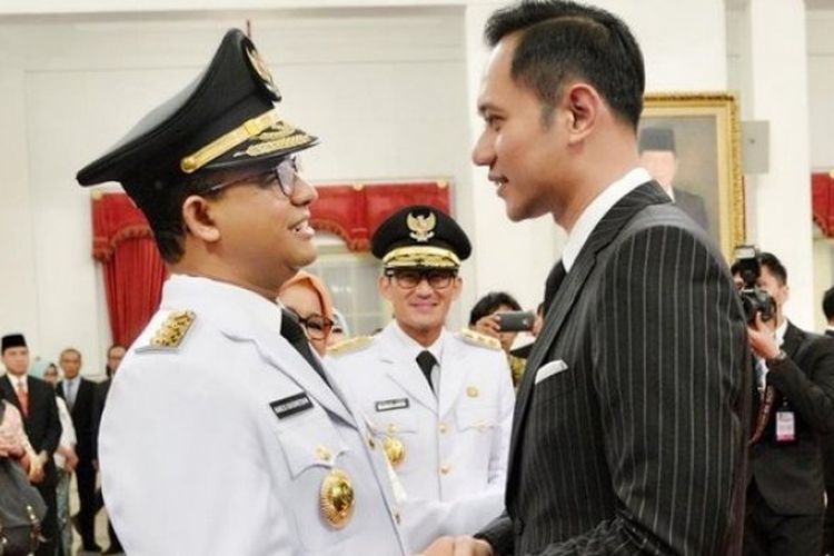 Gubernur DKI Anies Baswedan dan Komandan Kogasma Demokrat Agus Harimurti Yudhoyono (AHY).