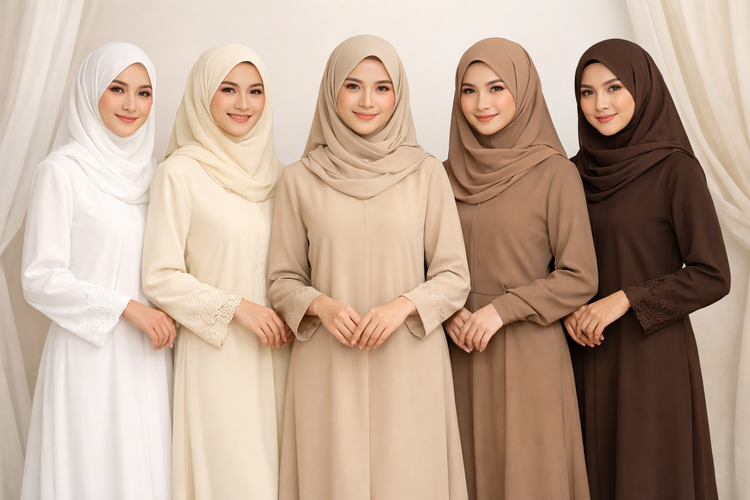 Baju Kurung Melayu dan Inspirasi Padu Padan Hijab yang Elegan: Warna Netral untuk Tampilan Elegan.