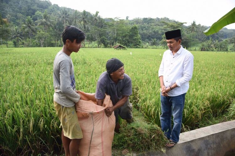 Dedi Mulyadi bersama petani di Purwakarta.