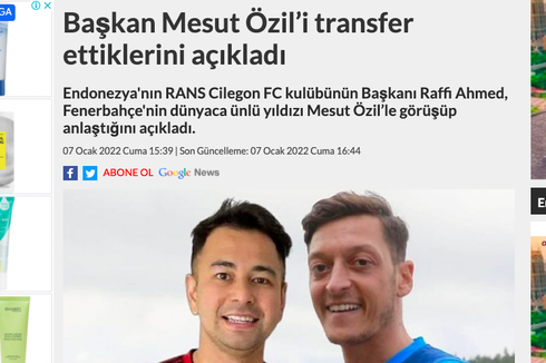 Raffi Ahmad Niat Bawa Mezut Ozil ke Rans Cilegon, Ini Kata Dosen Unair