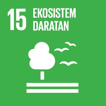 Logo tujuan 15 SDGs ekosistem daratan atau life on land.