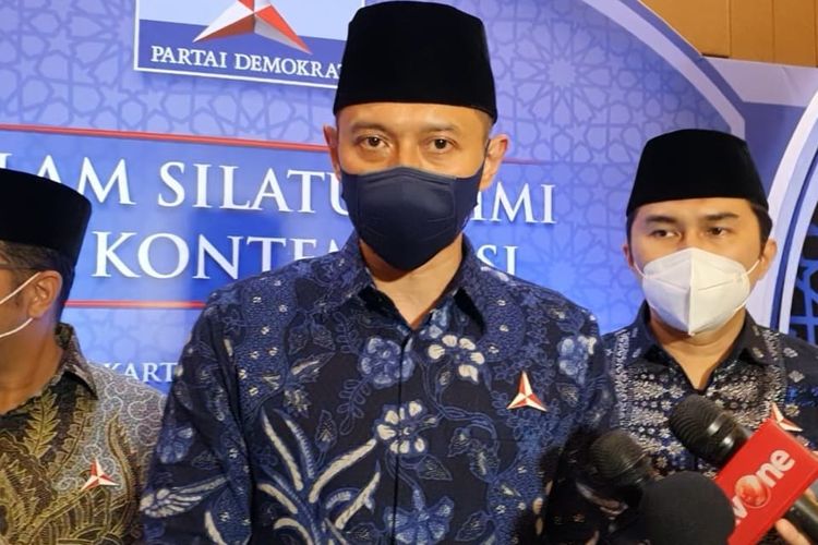 Ketua Umum Partai Demokrat Agus Harimurti Yudhoyono (AHY) saat ditemui di Hotel Sultan Jakarta, Minggu (17/4/2022).
