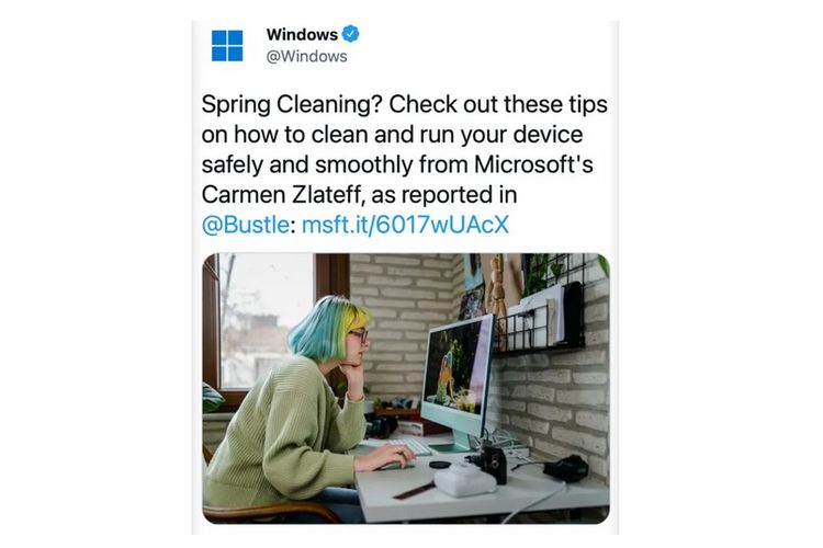 Microsoft posting cuitan di Twitter pakai gambar iMac
