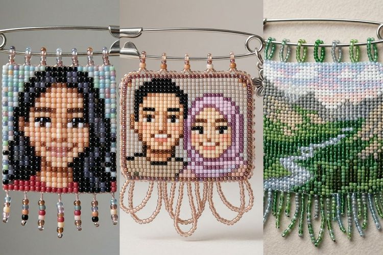 5 Prompt AI Viral Ubah Foto Jadi Manik-Manik Estetik ala Pin Peniti Kerajinan Handmade