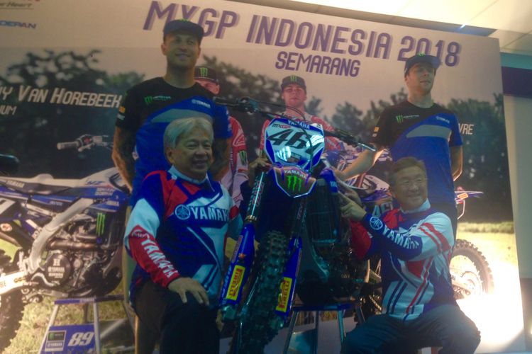 Meet and Greet dua pebalap tim Monster Energy Yamaha Factory sebelum balapan di seri 13 MXGP Indonesia, Jumat (6/7/2018)