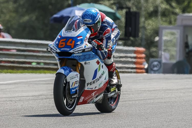 Pebalap Pertamina Mandalika SAG Team, Bo Bendsneyder, saat berlaga pada Moto2 Austria 2021