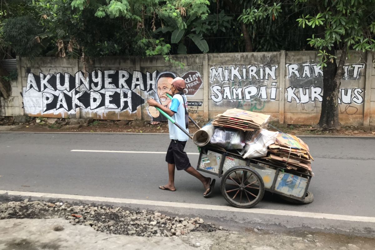 Mural mirip Presiden Jokowi di Jalan Kebagusan Raya, Kebagusan, Pasar Minggu, Jakarta Selatan pada Selasa (31/8/2021) siang.