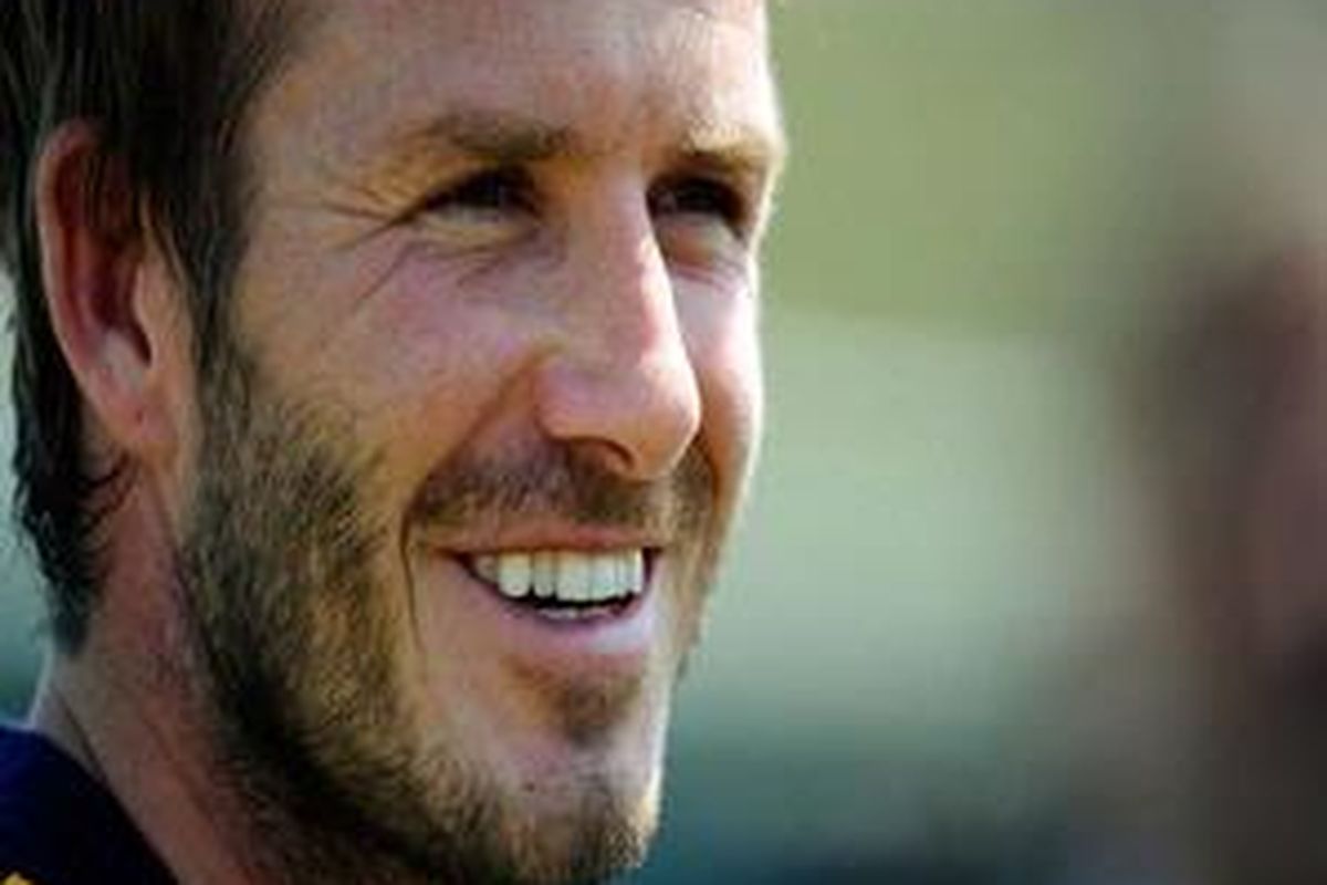 Gelandang Los Angeles Galaxy, David Beckham.