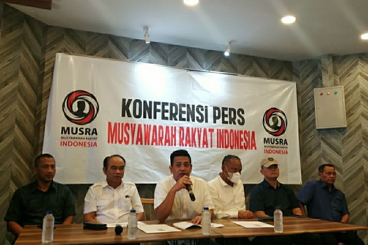 Ketua Pelaksana Musra I Bandung, Panel Barus saat memaparkan hasil Musra I di kawasan Pasar Minggu, Rabu (31/8/2022).