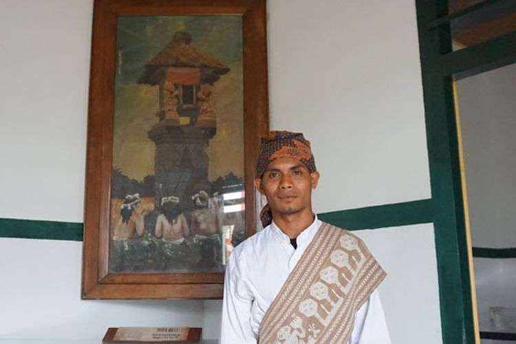 Lukisan Bung Karno di Situs Rumah Pengasingan Bung Karno, Kota Ende, Pulau Flores, Nusa Tenggara Timur, Senin (1/6/2015).