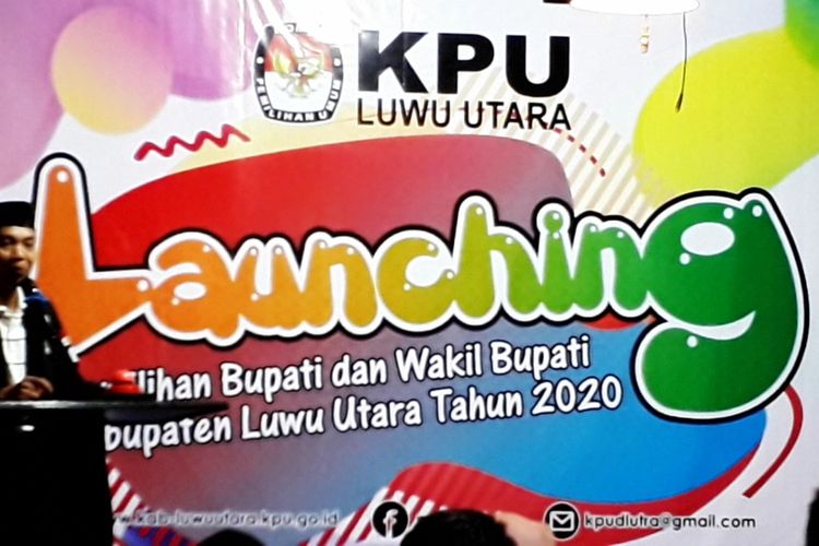 Komisi Pemilihan Umum (KPU) Kabupaten Luwu Utara, Sulawesi Selatan, Jumat (13/12/2019) malam melaunching tahapan Pemilihan Kepala Daerah (Pilkada) Bupati dan Wakil Bupati Luwu Utara  2020 di halaman gedung teras Adira Masamba.