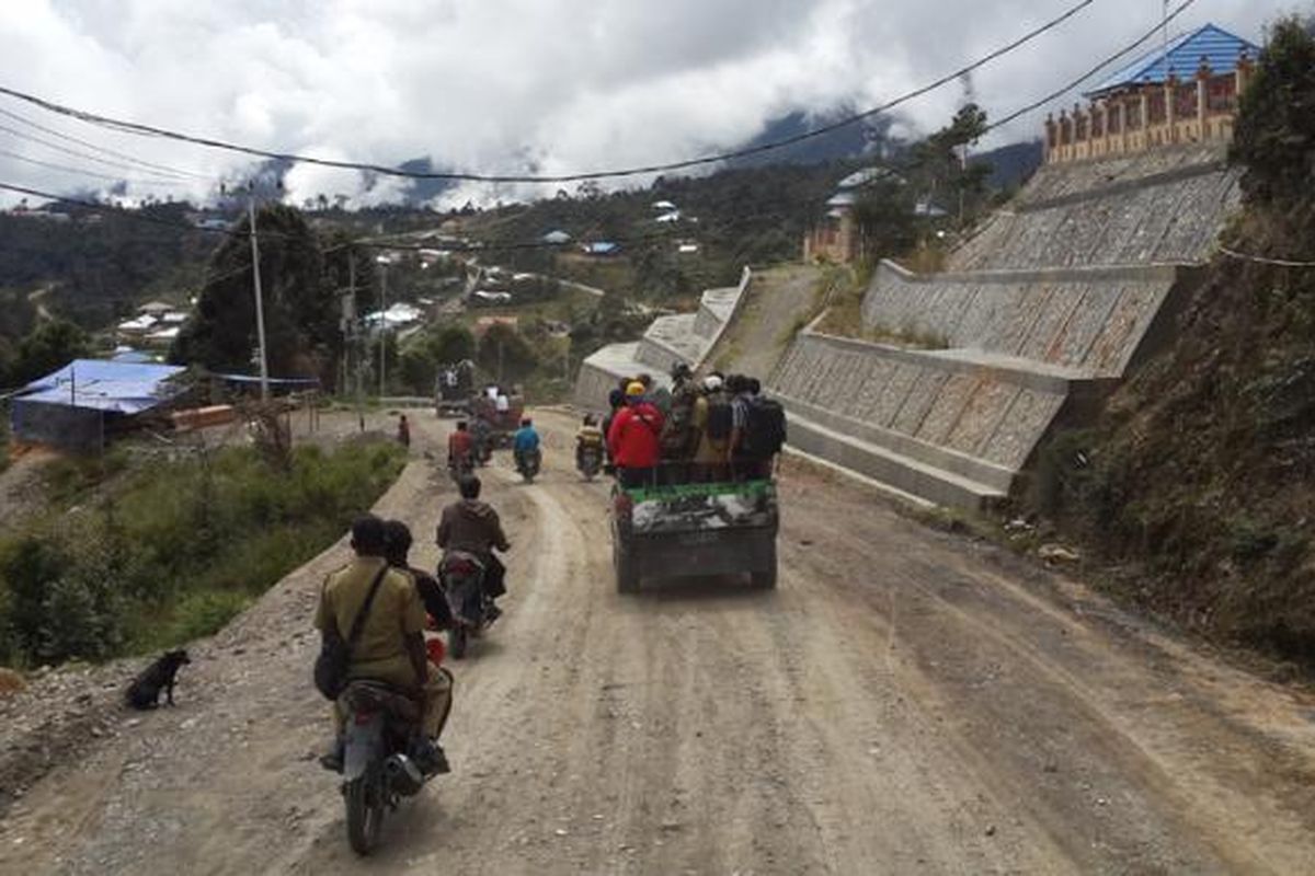 A file photo of a street in Sugapa District in Intan Jaya Regency, Papua dated February 2, 2015. 