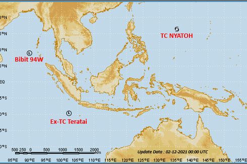 UPDATE Perkembangan Tiga Siklon Tropis di Indonesia