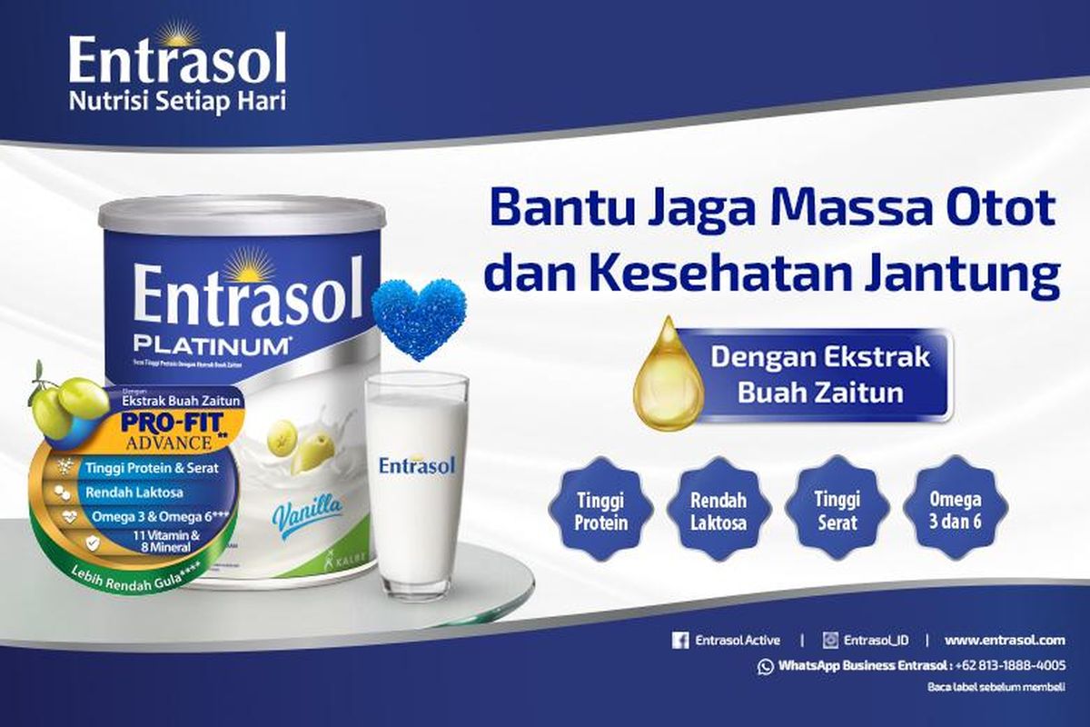 Entrasol Platinum dengan ekstrak buah zaitun. 