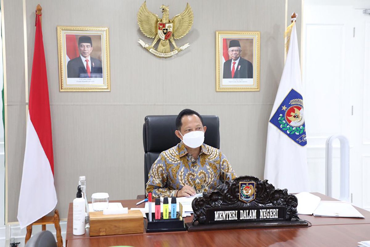 Mendagri Tito Karnavian dalam acara Pelantikan Ketua TP PKK Provinsi Sulawesi Tengah dan Ketua TP PKK Provinsi Jambi, Rabu (14/7/2021).