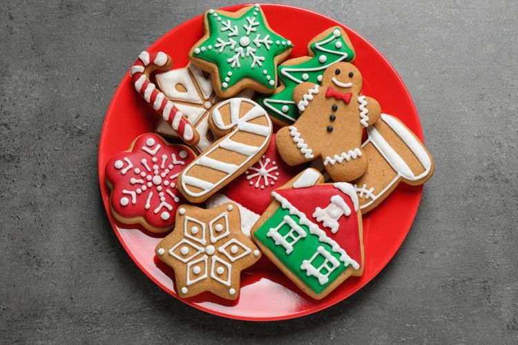 Ilustrasi cookies natal. 